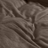 Velvet Duvet Cover Set Solid | Taupe | Single - 140cm (W) x 220cm (L) - The Bedding & Blankets Store
