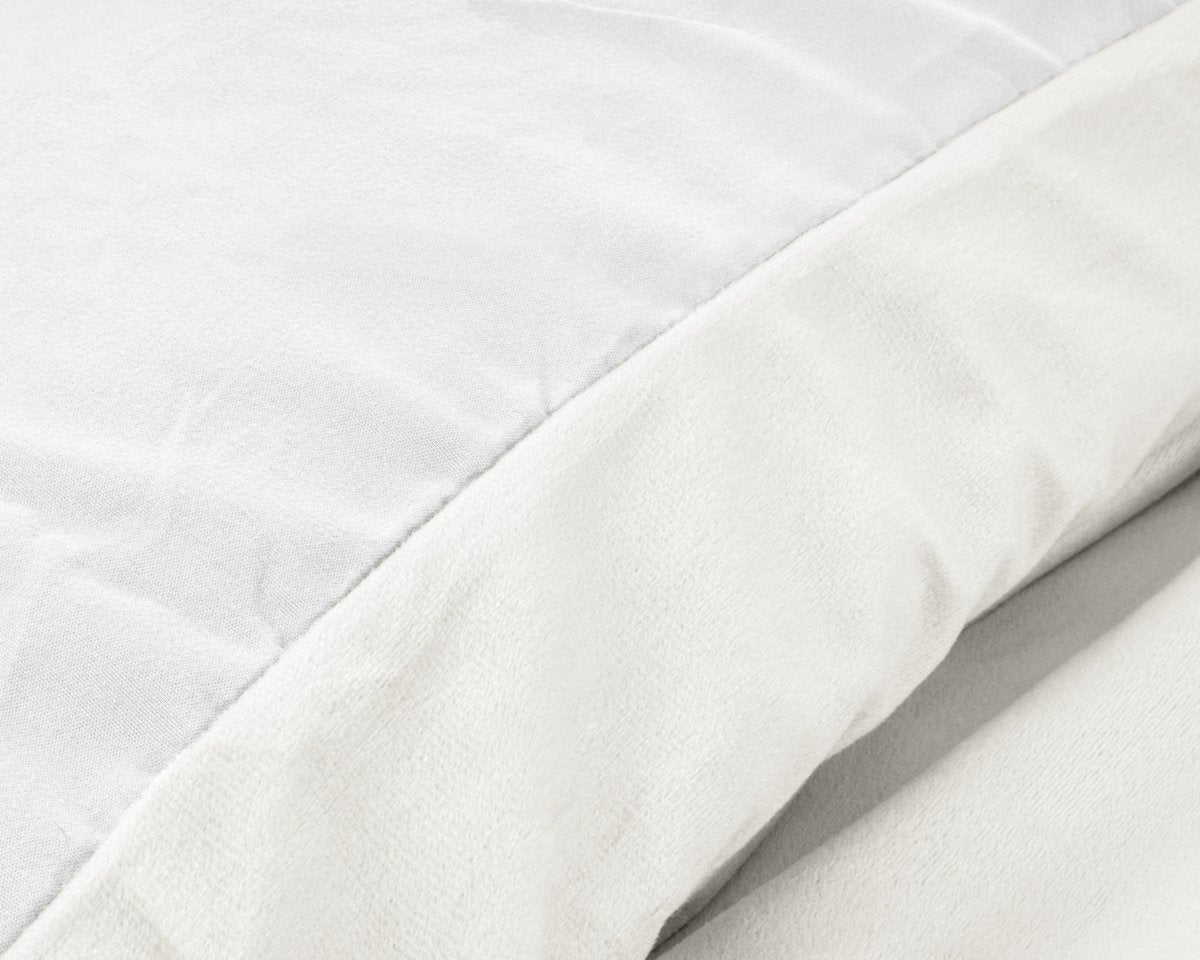 Velvet Duvet Cover Set Solid | White | Single - 140cm (W) x 220cm (L) - The Bedding & Blankets Store