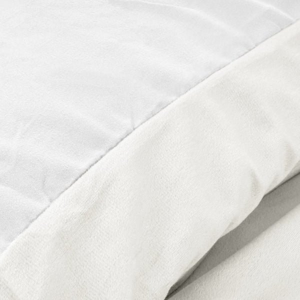 Velvet Duvet Cover Set Solid | White | Single - 140cm (W) x 220cm (L) - The Bedding & Blankets Store