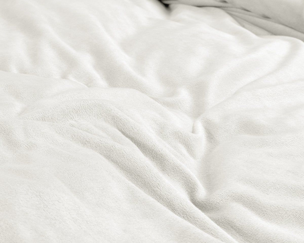 Velvet Duvet Cover Set Solid | White | Single - 140cm (W) x 220cm (L) - The Bedding & Blankets Store