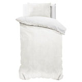 Velvet Duvet Cover Set Solid | White | Single - 140cm (W) x 220cm (L) - The Bedding & Blankets Store