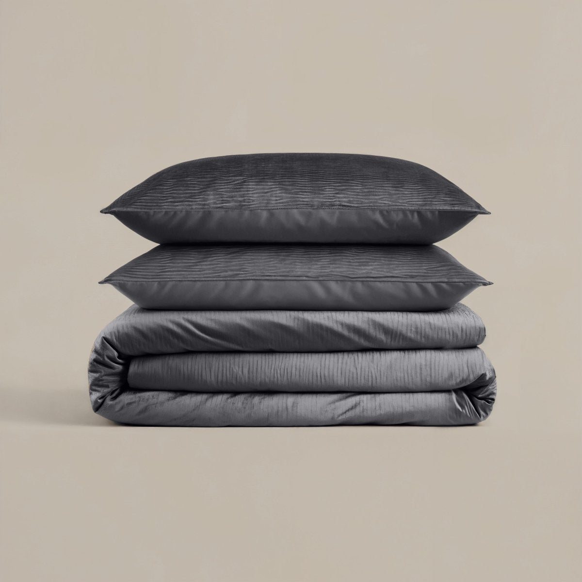 Velvet Duvet Cover Set Velvet Cartier | Anthracite | Double - 200cm (W) x 220cm (L) - The Bedding & Blankets Store