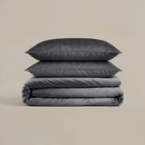 Velvet Duvet Cover Set Velvet Cartier | Anthracite | Double - 200cm (W) x 220cm (L) - The Bedding & Blankets Store
