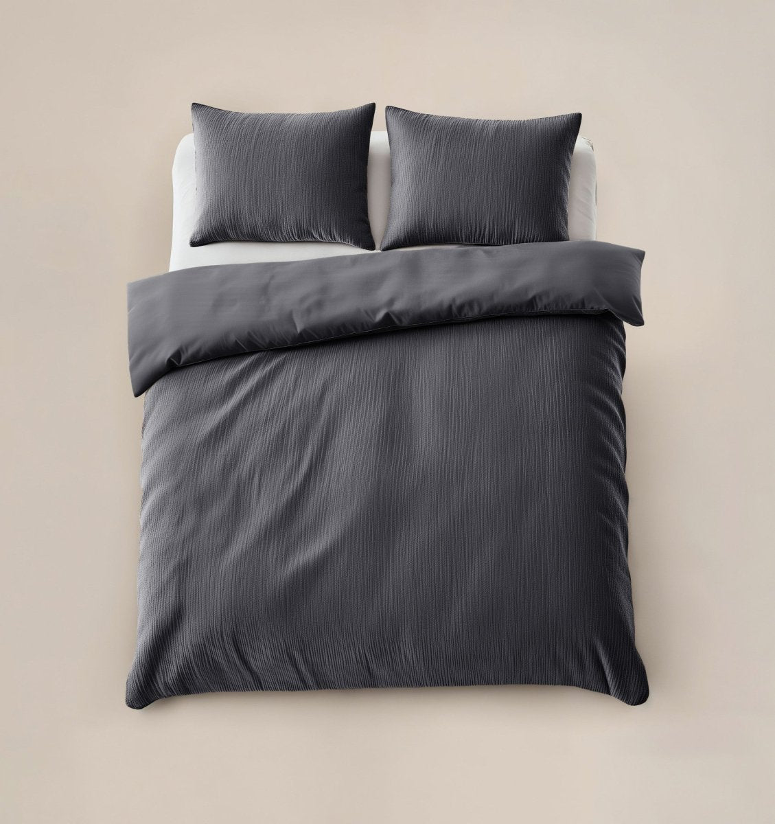 Velvet Duvet Cover Set Velvet Cartier | Anthracite | Double - 200cm (W) x 220cm (L) - The Bedding & Blankets Store
