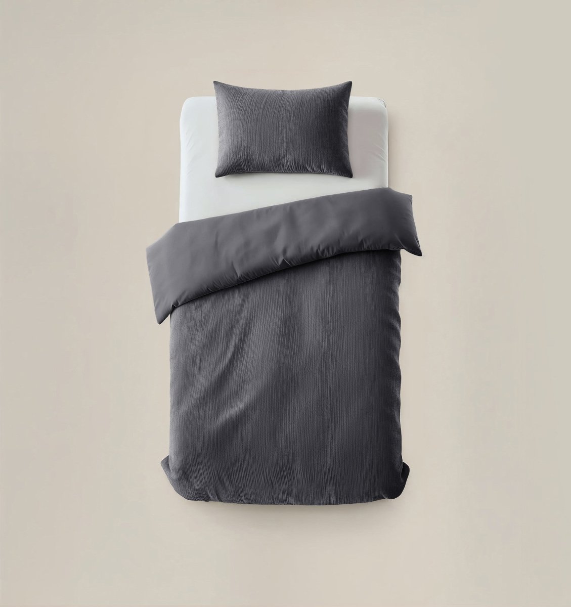 Velvet Duvet Cover Set Velvet Cartier | Anthracite | Double - 200cm (W) x 220cm (L) - The Bedding & Blankets Store