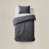 Velvet Duvet Cover Set Velvet Cartier | Anthracite | Double - 200cm (W) x 220cm (L) - The Bedding & Blankets Store