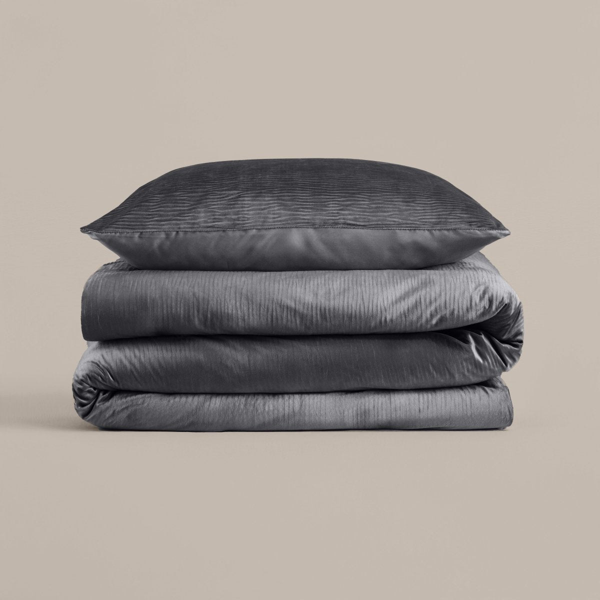 Velvet Duvet Cover Set Velvet Cartier | Anthracite | Double - 200cm (W) x 220cm (L) - The Bedding & Blankets Store