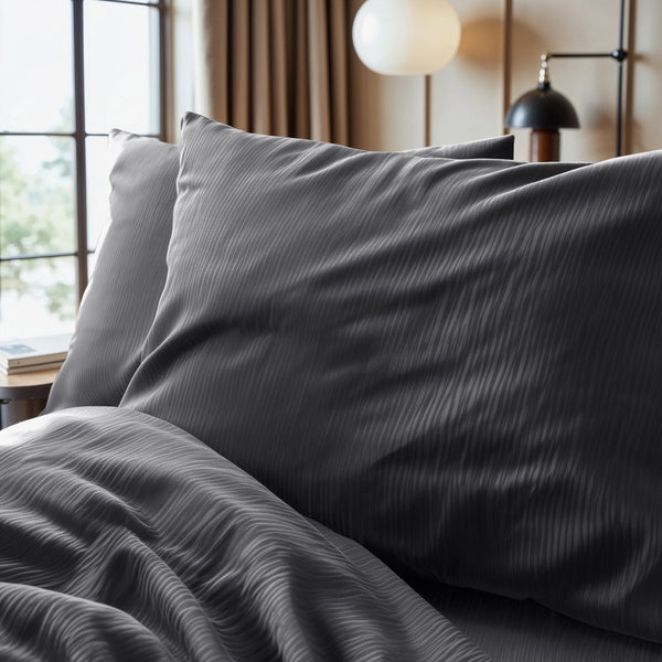 Velvet Duvet Cover Set Velvet Cartier | Anthracite | Double - 200cm (W) x 220cm (L) - The Bedding & Blankets Store
