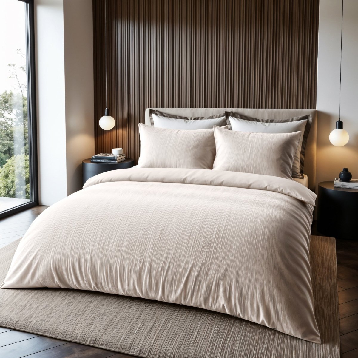 Velvet Duvet Cover Set Velvet Cartier | Cream | Double - 200cm (W) x 220cm (L) - The Bedding & Blankets Store