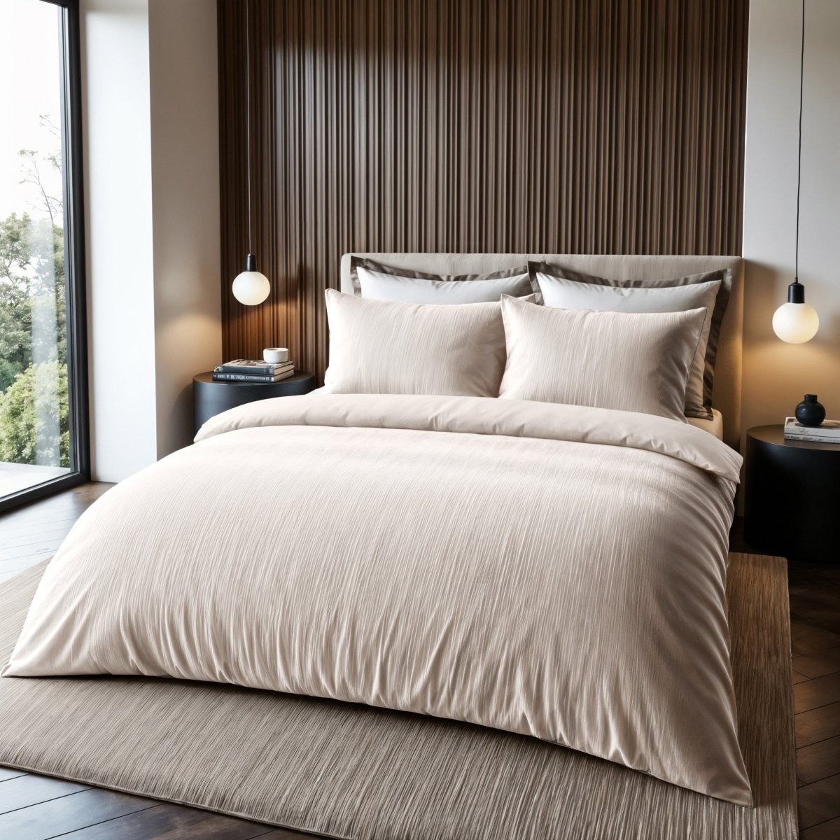 Velvet Duvet Cover Set Velvet Cartier | Cream | Double - 200cm (W) x 220cm (L) - The Bedding & Blankets Store