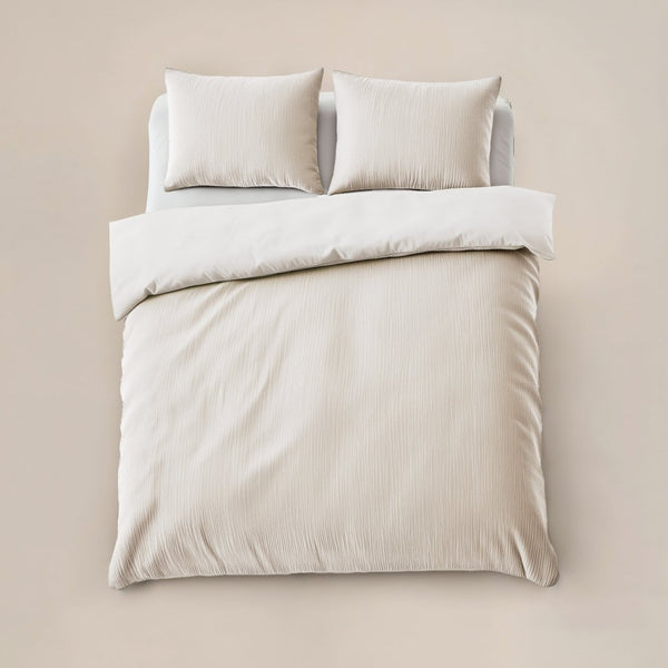 Velvet Duvet Cover Set Velvet Cartier | Cream | Double - 200cm (W) x 220cm (L) - The Bedding & Blankets Store