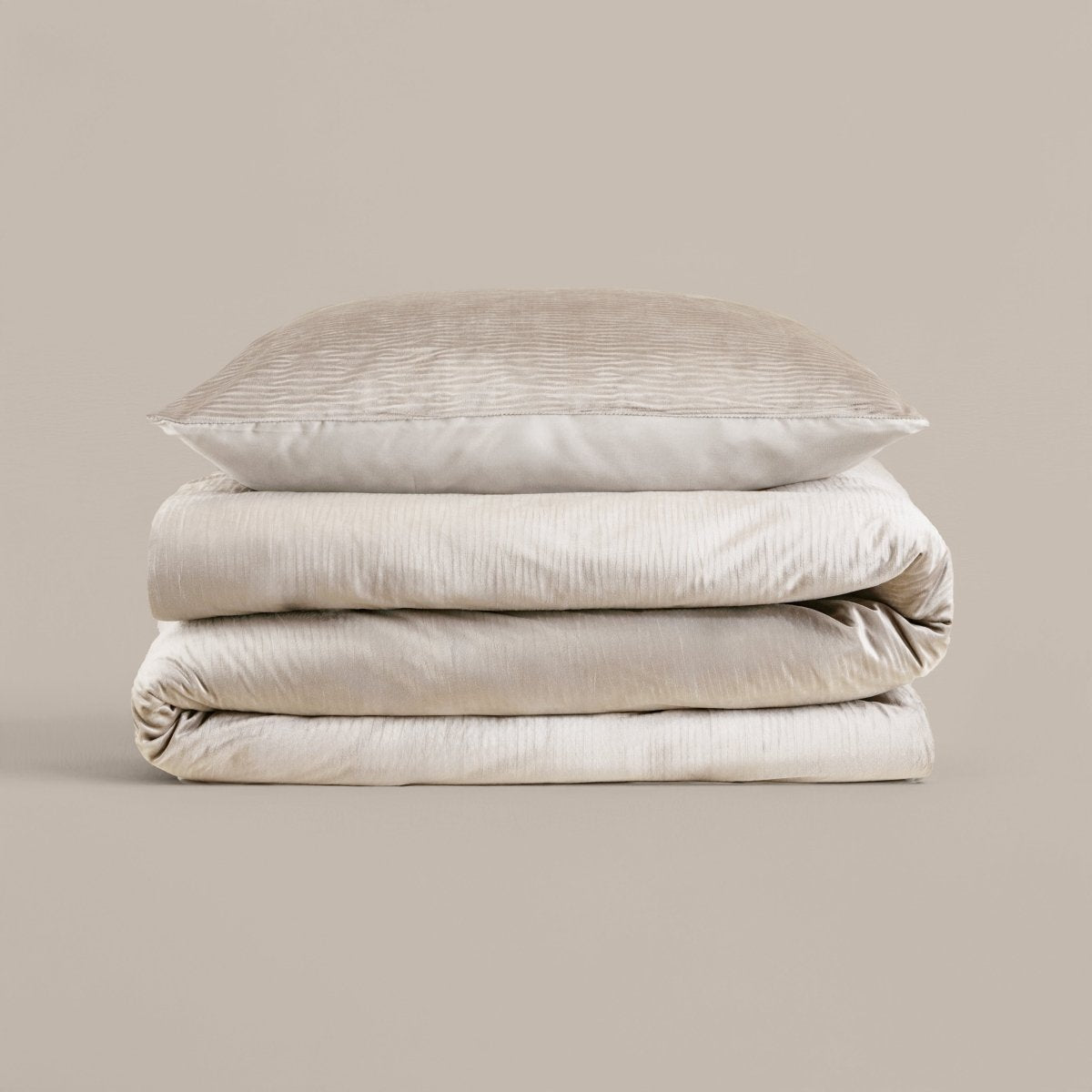 Velvet Duvet Cover Set Velvet Cartier | Cream | Double - 200cm (W) x 220cm (L) - The Bedding & Blankets Store