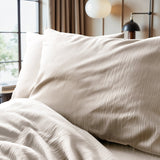 Velvet Duvet Cover Set Velvet Cartier | Cream | Double - 200cm (W) x 220cm (L) - The Bedding & Blankets Store