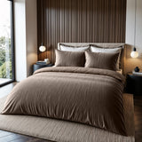 Velvet Duvet Cover Set Velvet Cartier | Taupe | Double - 200cm (W) x 220cm (L) - The Bedding & Blankets Store