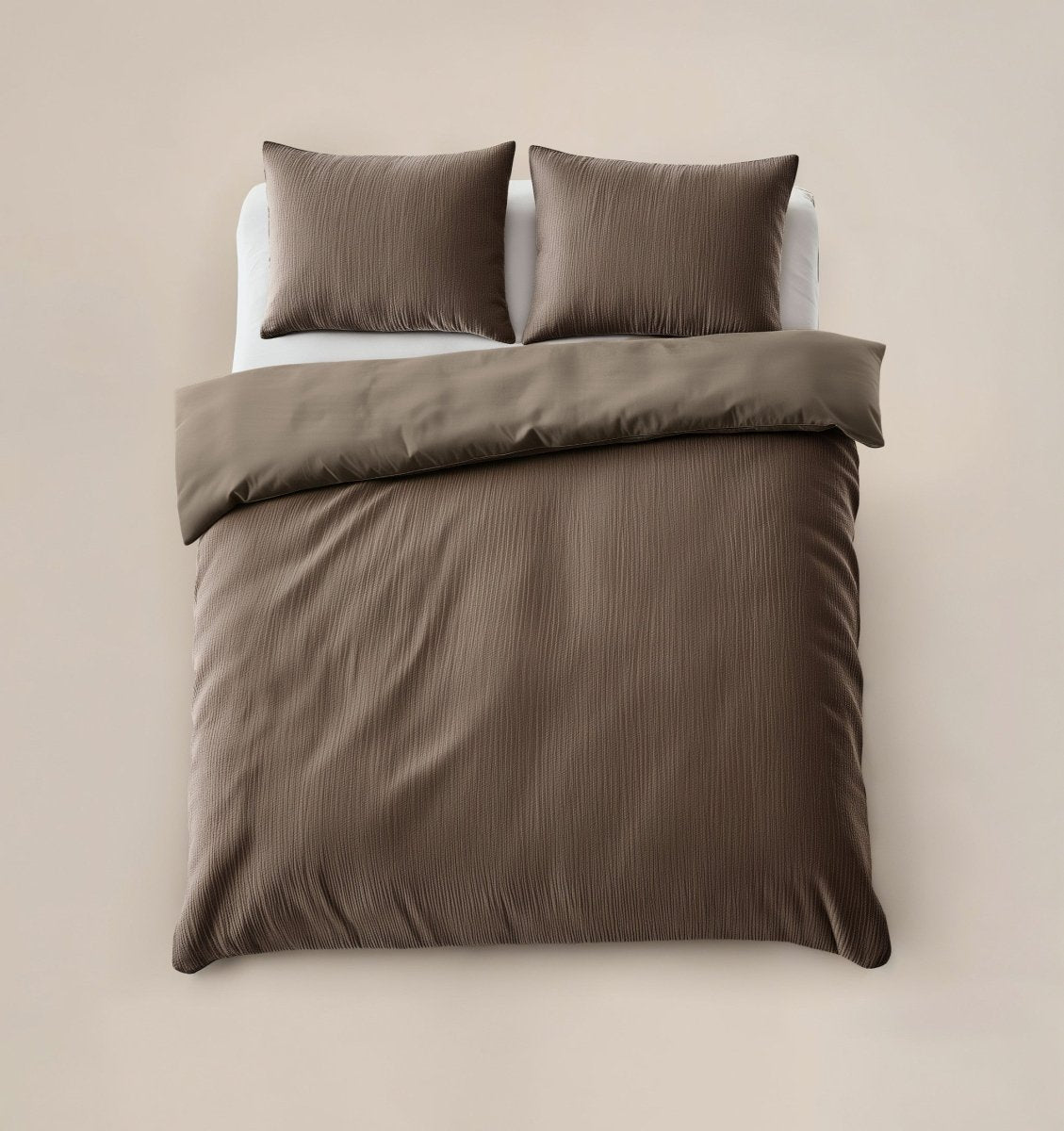 Velvet Duvet Cover Set Velvet Cartier | Taupe | Double - 200cm (W) x 220cm (L) - The Bedding & Blankets Store
