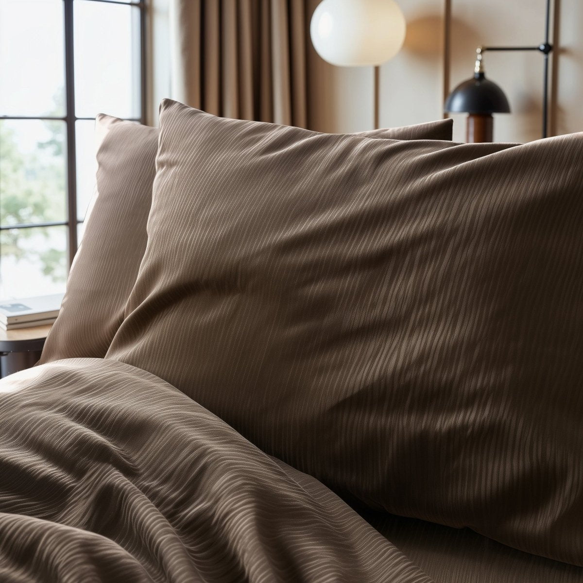 Velvet Duvet Cover Set Velvet Cartier | Taupe | Double - 200cm (W) x 220cm (L) - The Bedding & Blankets Store