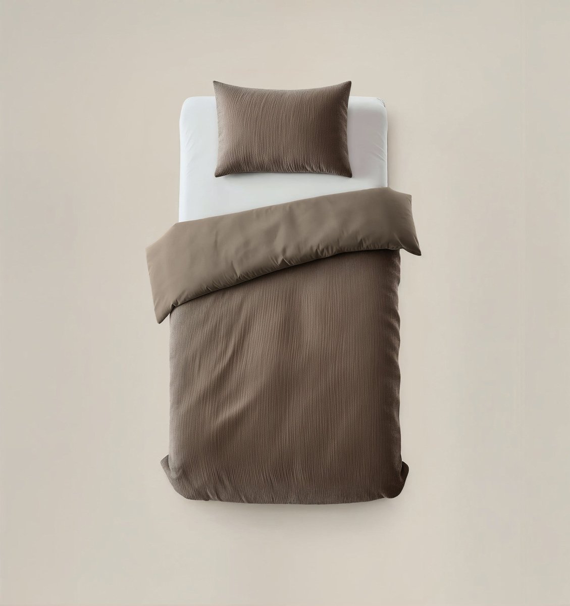 Velvet Duvet Cover Set Velvet Cartier | Taupe | Double - 200cm (W) x 220cm (L) - The Bedding & Blankets Store
