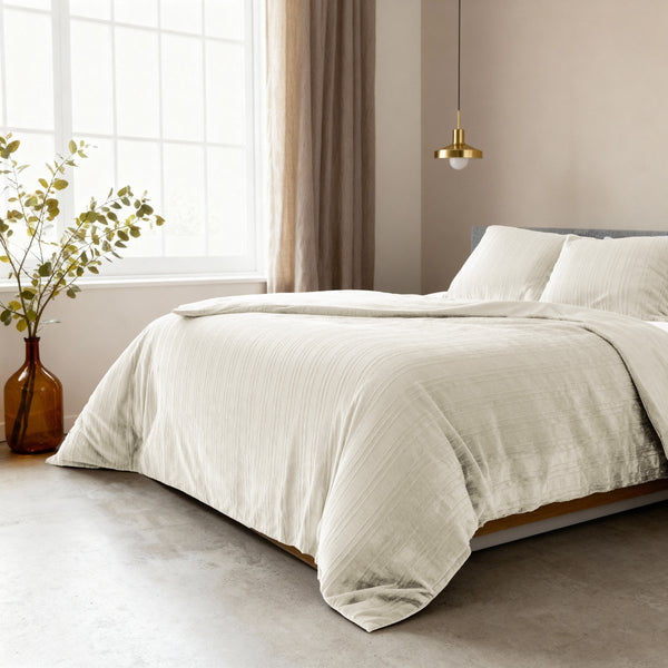 Velvet Duvet Cover Set Velvet Lining | Beige | Double - 200cm (W) x 200/220cm (L) - The Bedding & Blankets Store