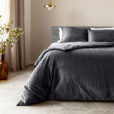 Velvet Duvet Cover Set Velvet Lining | Black | Double - 200cm (W) x 200/220cm (L) - The Bedding & Blankets Store