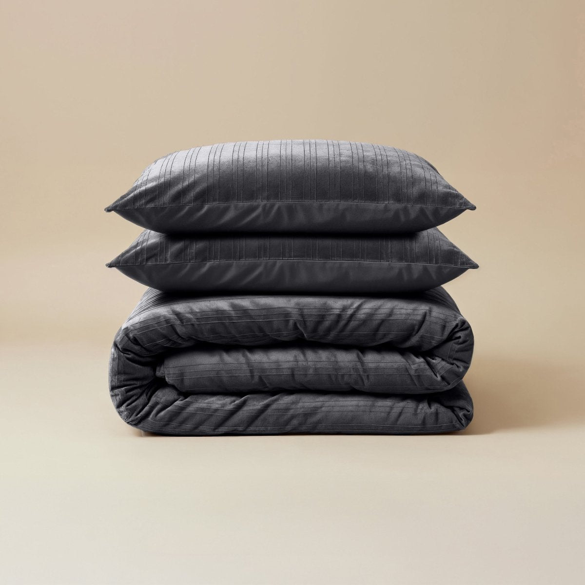 Velvet Duvet Cover Set Velvet Lining | Black | Double - 200cm (W) x 200/220cm (L) - The Bedding & Blankets Store