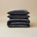 Velvet Duvet Cover Set Velvet Lining | Black | Double - 200cm (W) x 200/220cm (L) - The Bedding & Blankets Store