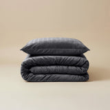Velvet Duvet Cover Set Velvet Lining | Black | Double - 200cm (W) x 200/220cm (L) - The Bedding & Blankets Store