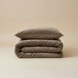 Velvet Duvet Cover Set Velvet Lining | Taupe | Double - 200cm (W) x 200/220cm (L) - The Bedding & Blankets Store