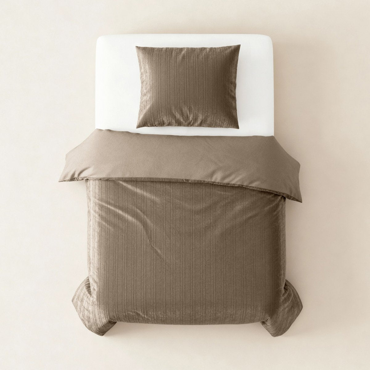 Velvet Duvet Cover Set Velvet Lining | Taupe | Double - 200cm (W) x 200/220cm (L) - The Bedding & Blankets Store