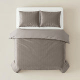 Velvet Duvet Cover Set Velvet Lining | Taupe/Grey | Double - 200cm (W) x 200/220cm (L) - The Bedding & Blankets Store