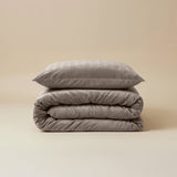 Velvet Duvet Cover Set Velvet Lining | Taupe/Grey | Double - 200cm (W) x 200/220cm (L) - The Bedding & Blankets Store