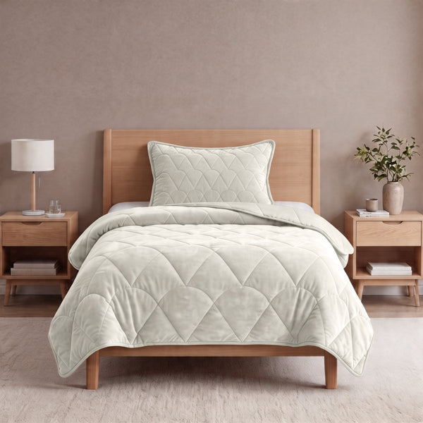 Velvet Lazy Duvet Velvet | Beige | King - 240cm (W) x 200cm (L) - The Bedding & Blankets Store