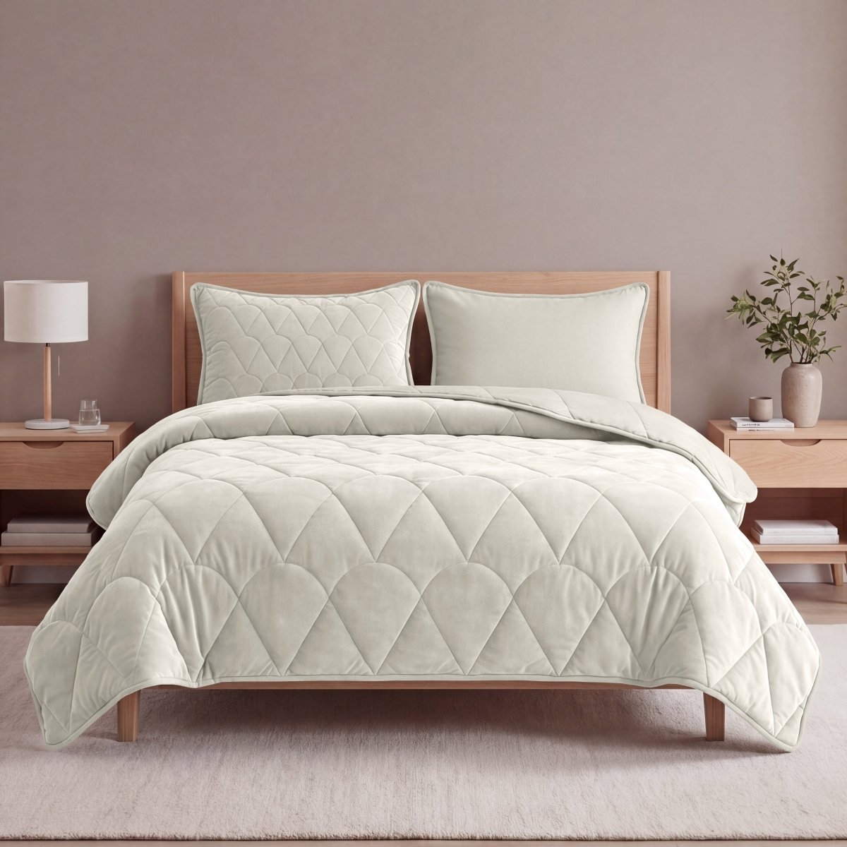 Velvet Lazy Duvet Velvet | Beige | King - 240cm (W) x 200cm (L) - The Bedding & Blankets Store