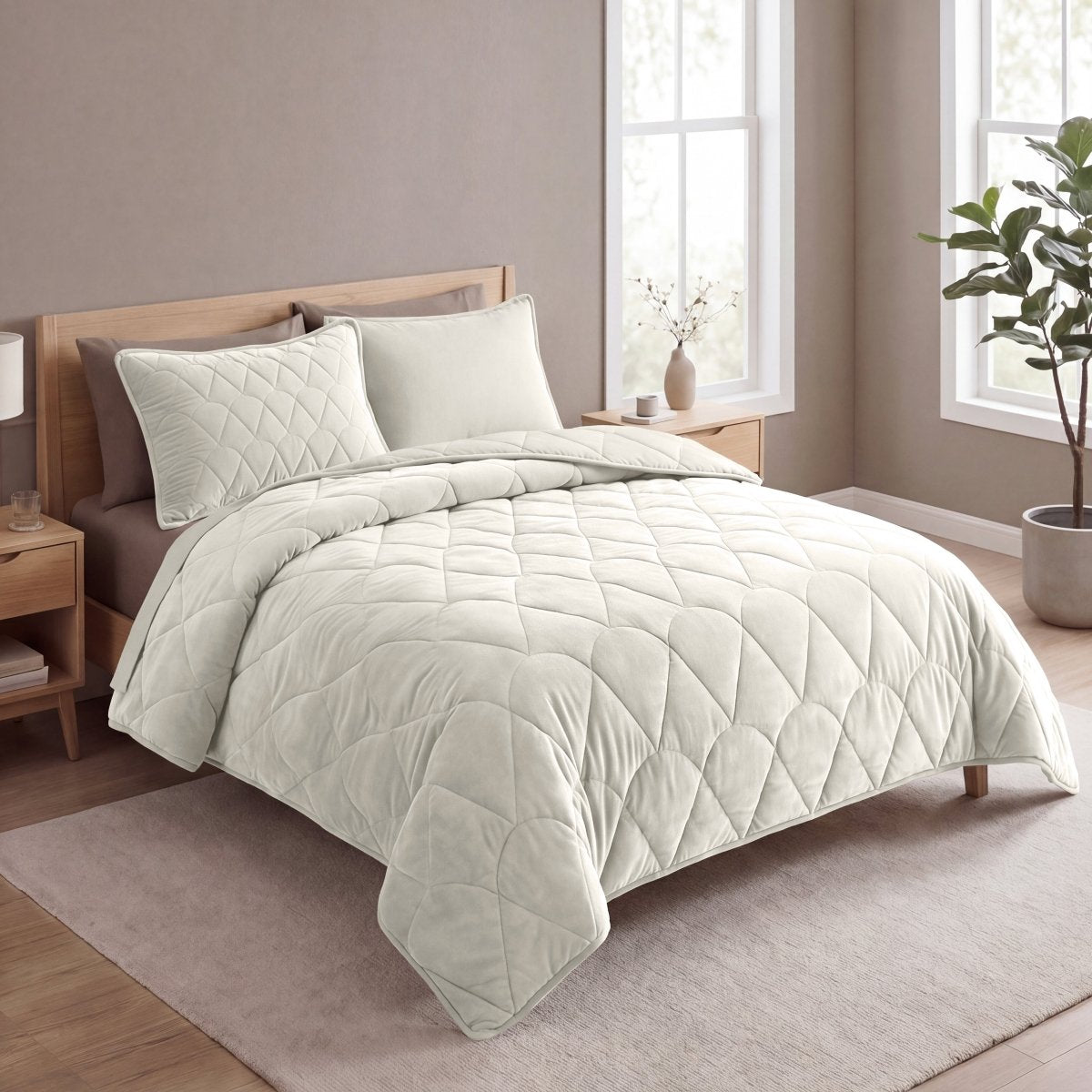 Velvet Lazy Duvet Velvet | Beige | King - 240cm (W) x 200cm (L) - The Bedding & Blankets Store