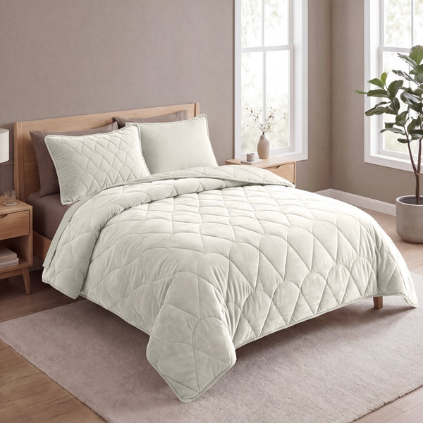 Velvet Lazy Duvet Velvet | Beige | King - 240cm (W) x 200cm (L) - The Bedding & Blankets Store