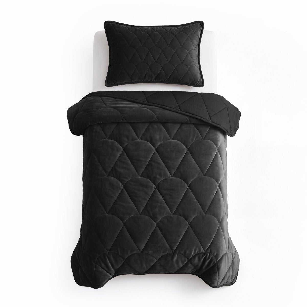 Velvet Lazy Duvet Velvet | Black | King - 240cm (W) x 200cm (L) - The Bedding & Blankets Store