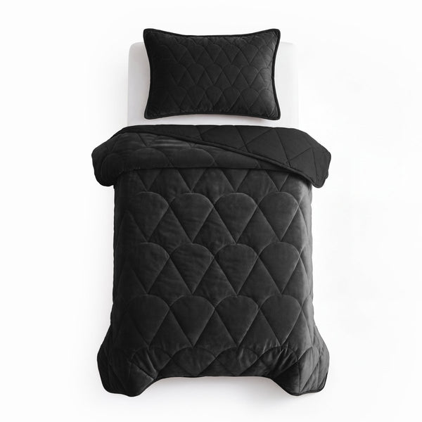 Velvet Lazy Duvet Velvet | Black | King - 240cm (W) x 200cm (L) - The Bedding & Blankets Store
