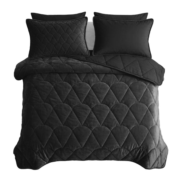Velvet Lazy Duvet Velvet | Black | King - 240cm (W) x 200cm (L) - The Bedding & Blankets Store