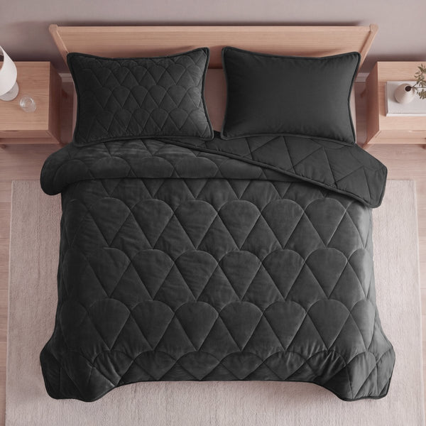 Velvet Lazy Duvet Velvet | Black | King - 240cm (W) x 200cm (L) - The Bedding & Blankets Store