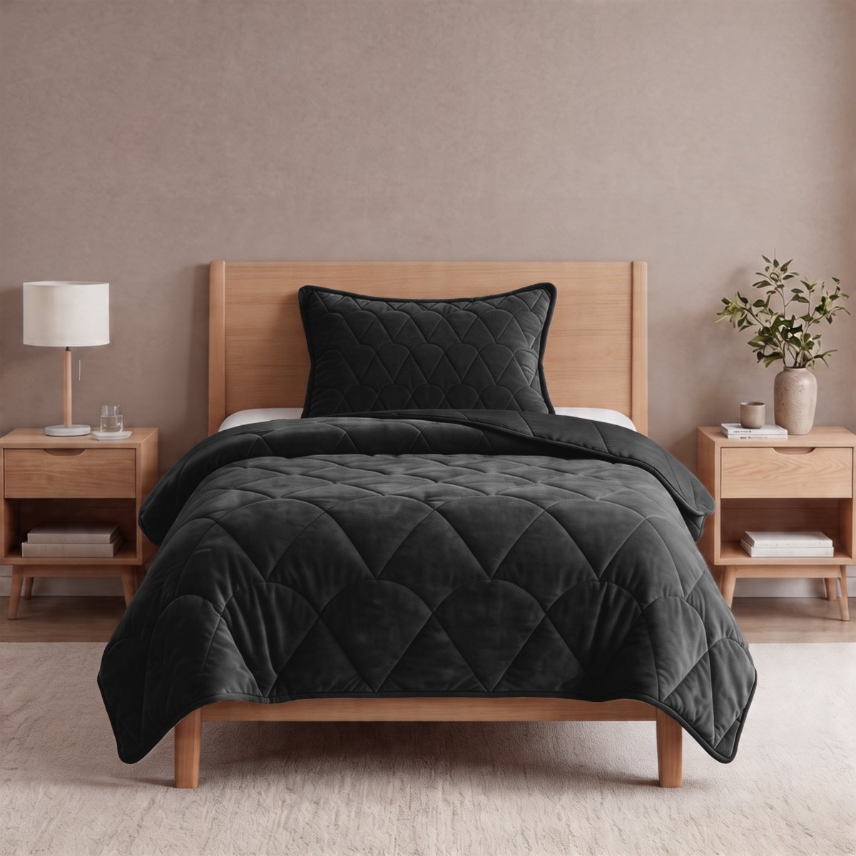 Velvet Lazy Duvet Velvet | Black | King - 240cm (W) x 200cm (L) - The Bedding & Blankets Store