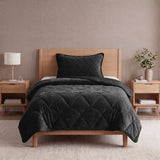 Velvet Lazy Duvet Velvet | Black | King - 240cm (W) x 200cm (L) - The Bedding & Blankets Store