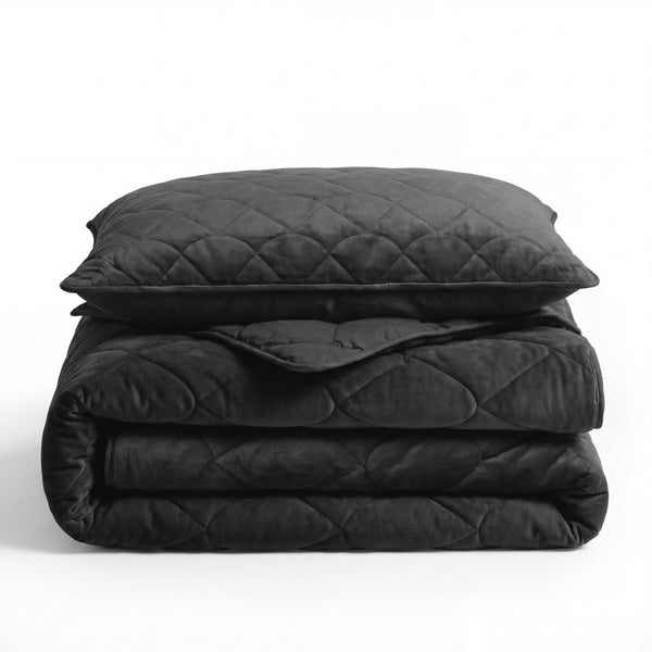 Velvet Lazy Duvet Velvet | Black | King - 240cm (W) x 200cm (L) - The Bedding & Blankets Store