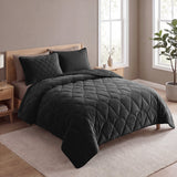 Velvet Lazy Duvet Velvet | Black | King - 240cm (W) x 200cm (L) - The Bedding & Blankets Store