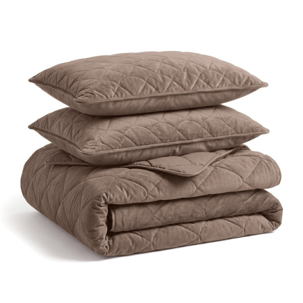 Velvet Lazy Duvet Velvet | Taupe/Brown | King - 240cm (W) x 200cm (L) - The Bedding & Blankets Store
