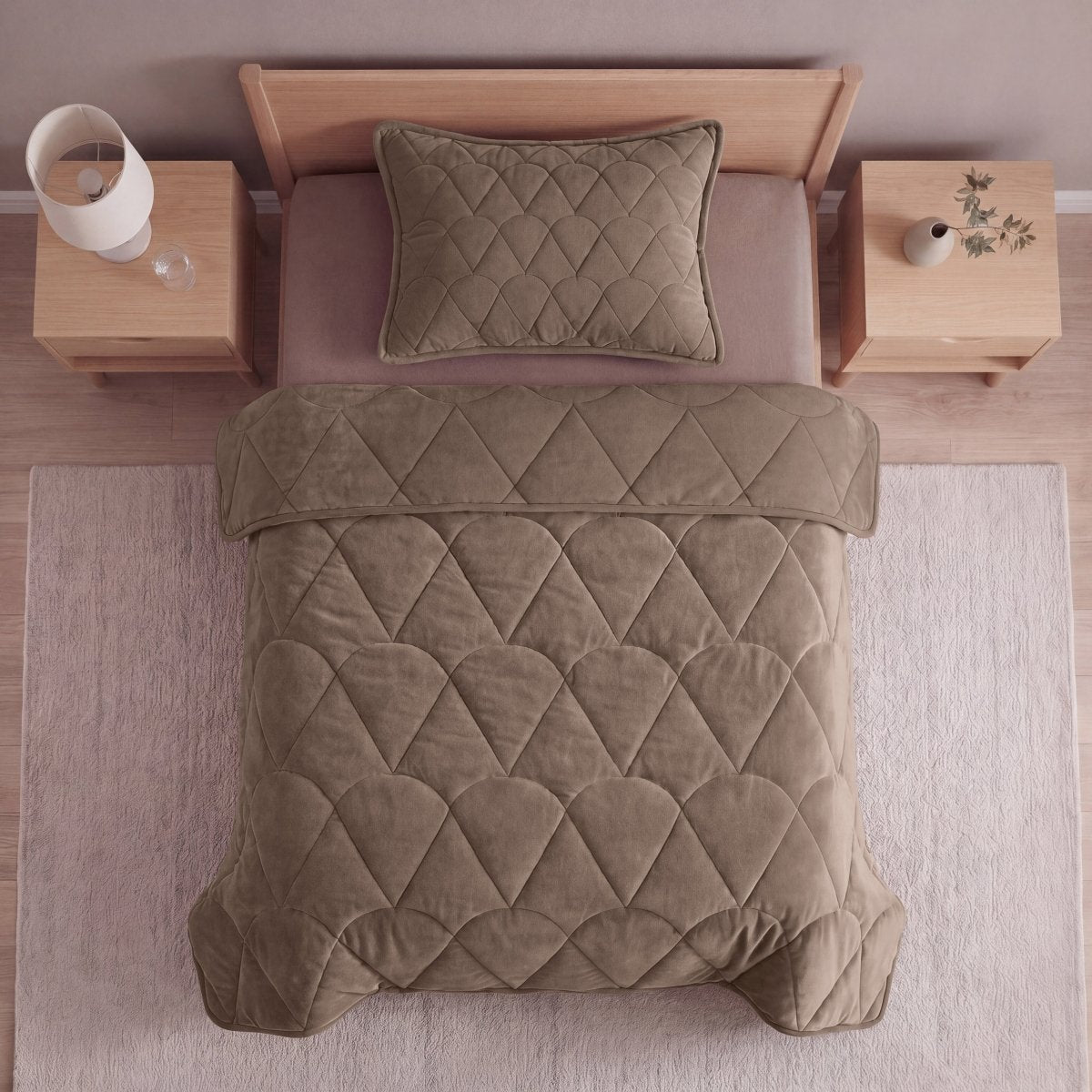 Velvet Lazy Duvet Velvet | Taupe/Brown | King - 240cm (W) x 200cm (L) - The Bedding & Blankets Store