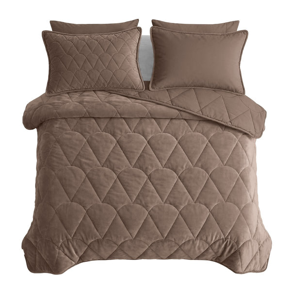 Velvet Lazy Duvet Velvet | Taupe/Brown | King - 240cm (W) x 200cm (L) - The Bedding & Blankets Store