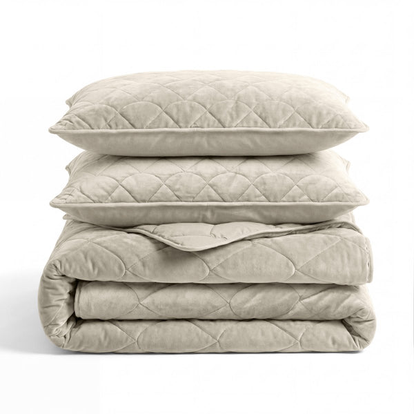 Velvet Lazy Duvet Velvet | Taupe/Grey | King - 240cm (W) x 200cm (L) - The Bedding & Blankets Store