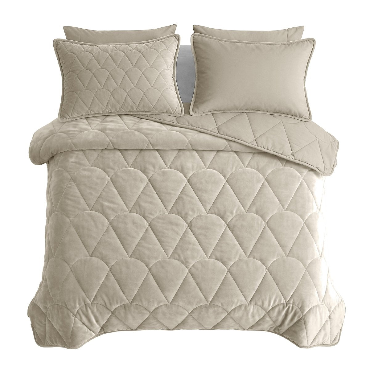 Velvet Lazy Duvet Velvet | Taupe/Grey | King - 240cm (W) x 200cm (L) - The Bedding & Blankets Store