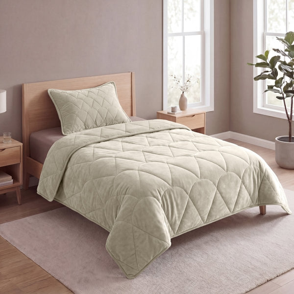 Velvet Lazy Duvet Velvet | Taupe/Grey | King - 240cm (W) x 200cm (L) - The Bedding & Blankets Store