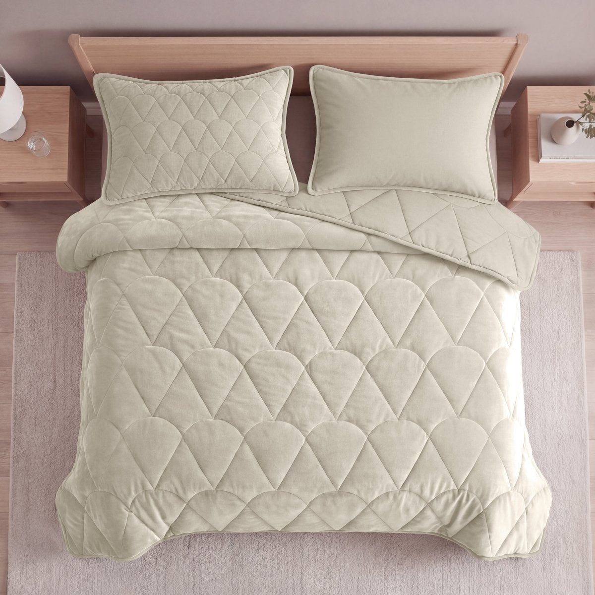 Velvet Lazy Duvet Velvet | Taupe/Grey | King - 240cm (W) x 200cm (L) - The Bedding & Blankets Store