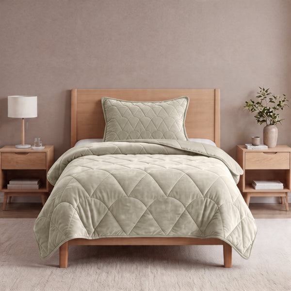 Velvet Lazy Duvet Velvet | Taupe/Grey | King - 240cm (W) x 200cm (L) - The Bedding & Blankets Store